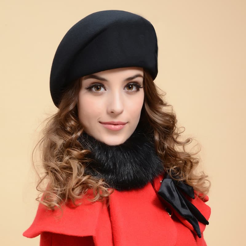 Versatile Wool Hat For Women, Autumn And Winter Korean Version, British Style Outdoor Fashion Casual Beret, Flight