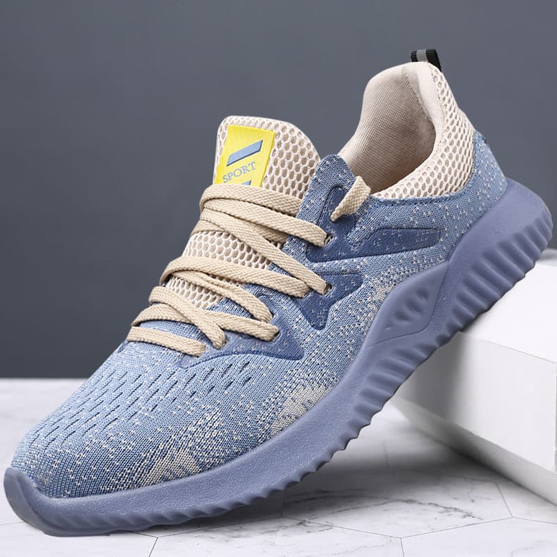 Labor Protection Shoes Steel Baotu Anti-smash Anti-puncture Flying Fabric Comfortable Lightweight Fashion Trend Safety Protection Work Shoes
