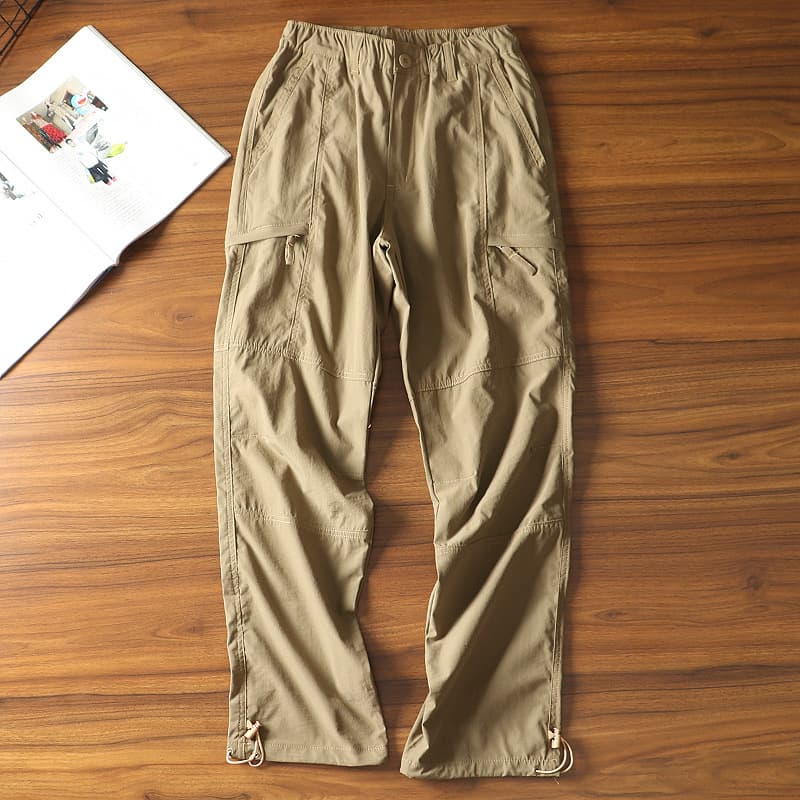 Men's Quick-Dry Pants Summer Lightweight Stretch Hiking Breathable Casual Sports Loose Fit Color Block Fishing Trousers