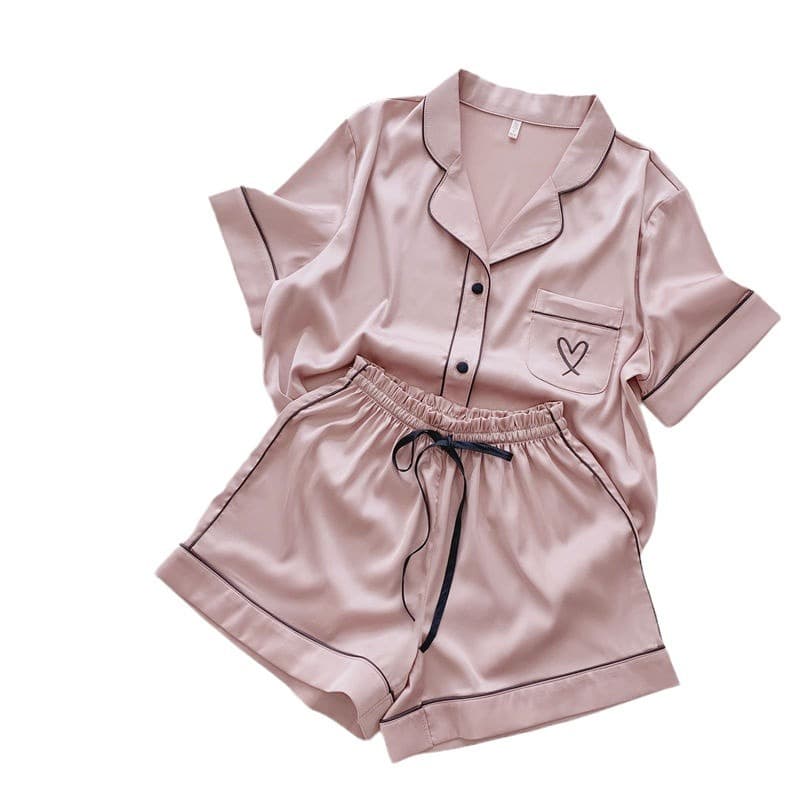 Underwear High End Short Sleeved Ice Silk Pajamas For Women In Summer New Style Ladies Sweet Shorts Home Wear Suit