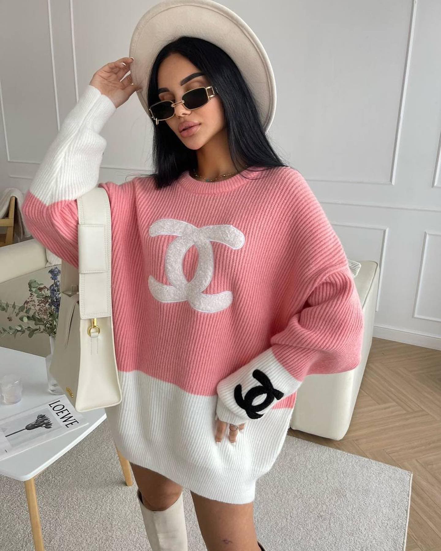 Pull tricoté à lettres, petit, frais et simple, pour femme
