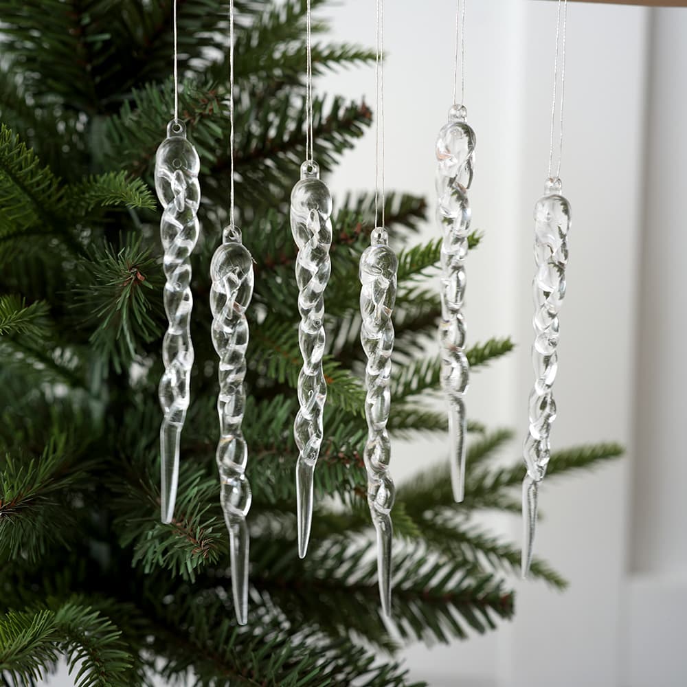 Christmas Simulation Transparent Icicle Pendant Tree Decoration Thread Pendant Tree Ornaments Decorations