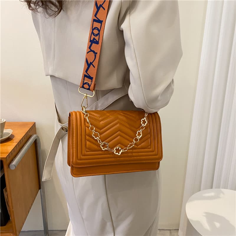 Fashion bag female women's bag wide shoulder strap trendy shoulder messenger bag