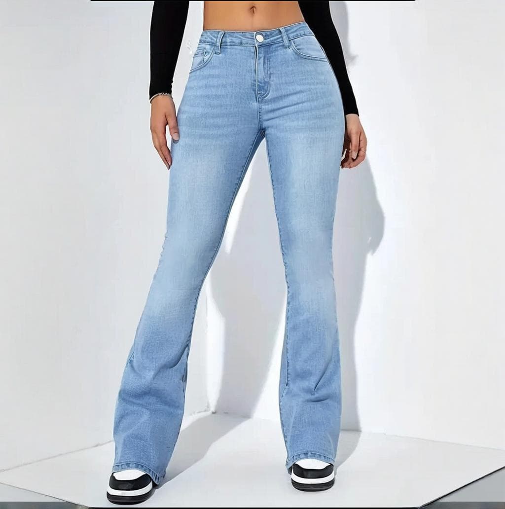 Women's Clothing Supply New Style Washed Creative Tie Dyed High Waist Elastic Hip Lifting Versatile Ladies Denim Trousers