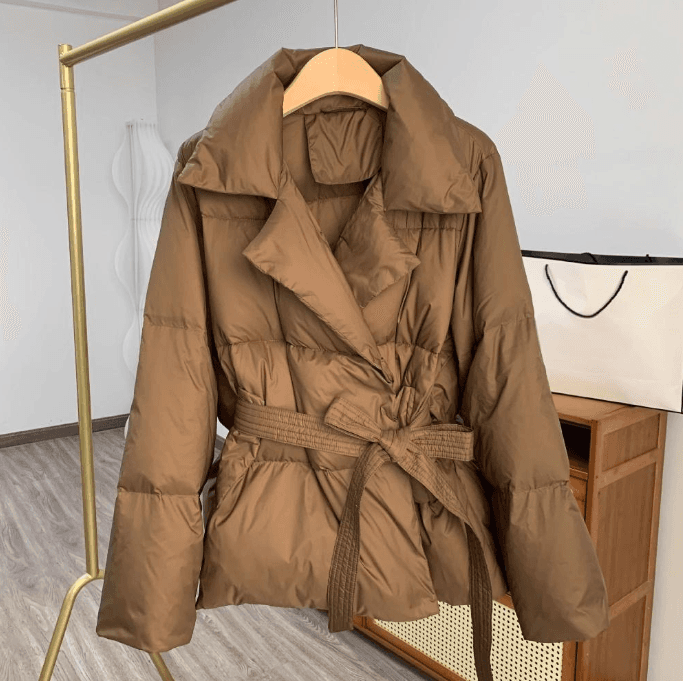 Women's Clothing winter new French lazy fashion trend short niche versatile waist thick warm cotton coat