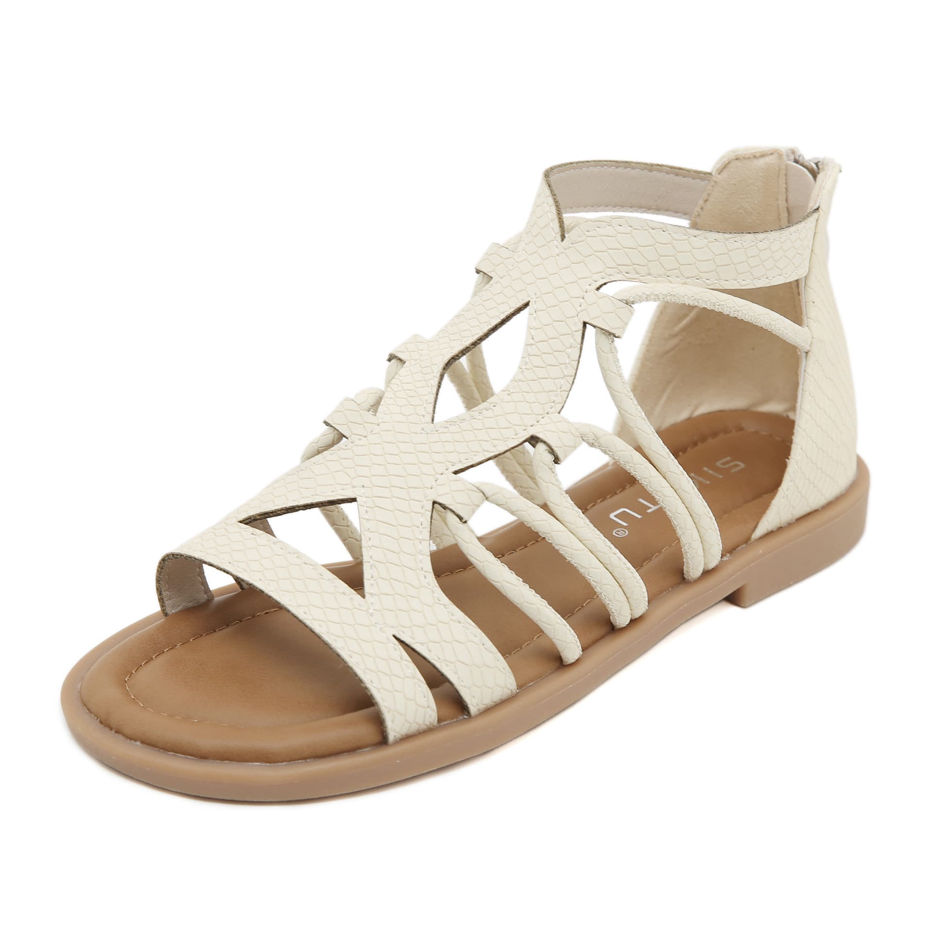 Big Size Summer New Women 1cm Platform 2cm Low Heels Sandals Lady Lightweight Solid Color Shoes Female Concise Daily Roman Flats