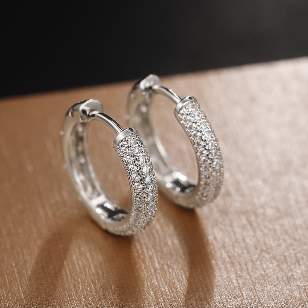 Cao Shi's Minimalist And Versatile Hip-hop Men's Buckles, Couple's Ear Rings, Niche Fashion Zircon Earrings