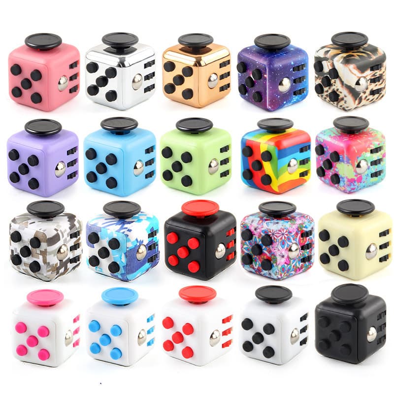 Stress relief finger Rubik's Cube six sides press and flip decompression dice new strange vent toy