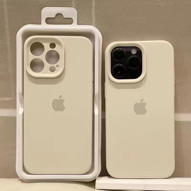 Coque en silicone solide pour iPhone 15 Pro Max, couleur liquide, avec étiquette 14 Pro, 13 Premium, 12 (pack complet)