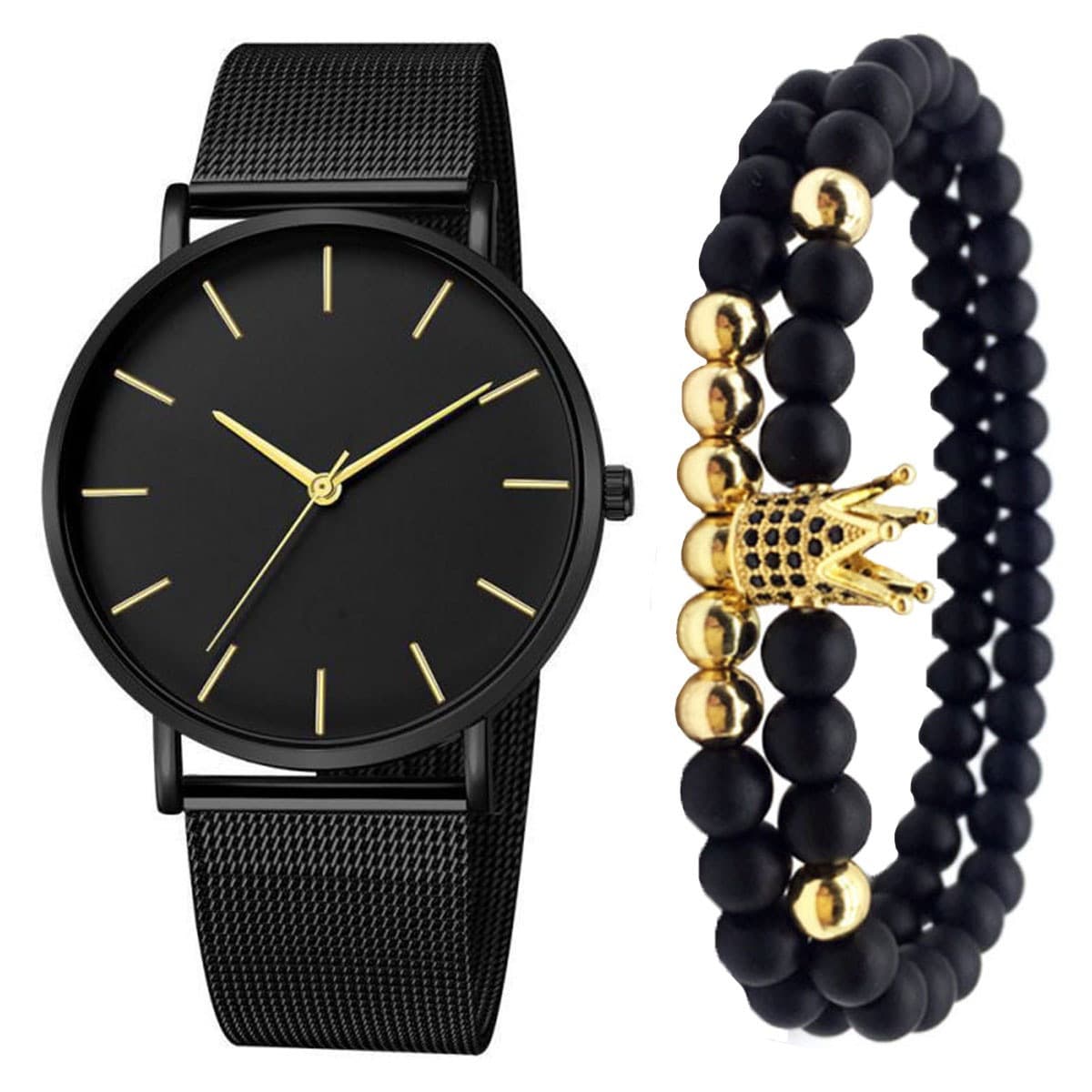 hot sale Korean style simple fashion men's watch men's watch mesh belt steel belt quartz watch