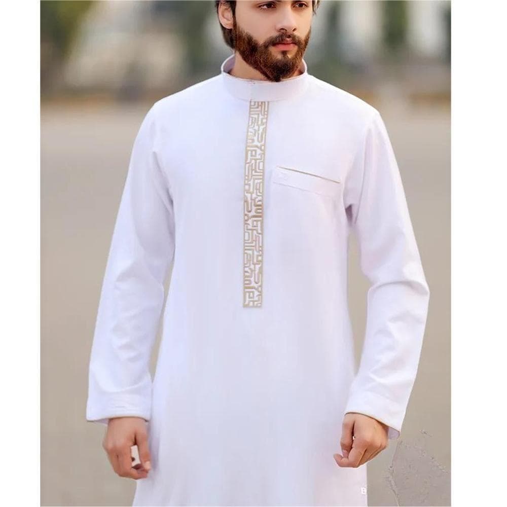 Men's Clothing New Men's Robe Muslim Printed Clothing Men's Robe