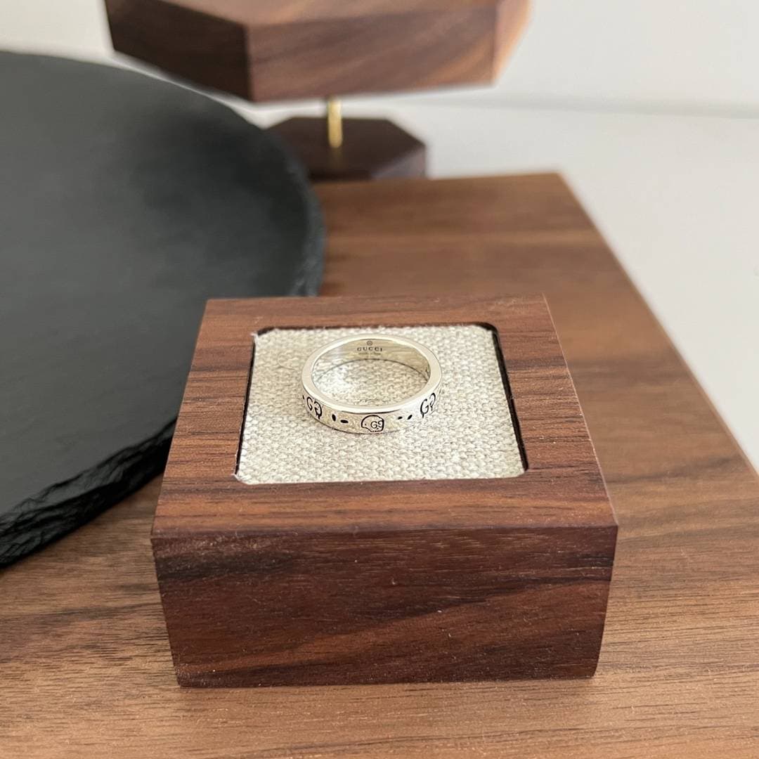 Bague en argent de marque de luxe Gucci2 Ghost pour hommes et femmes