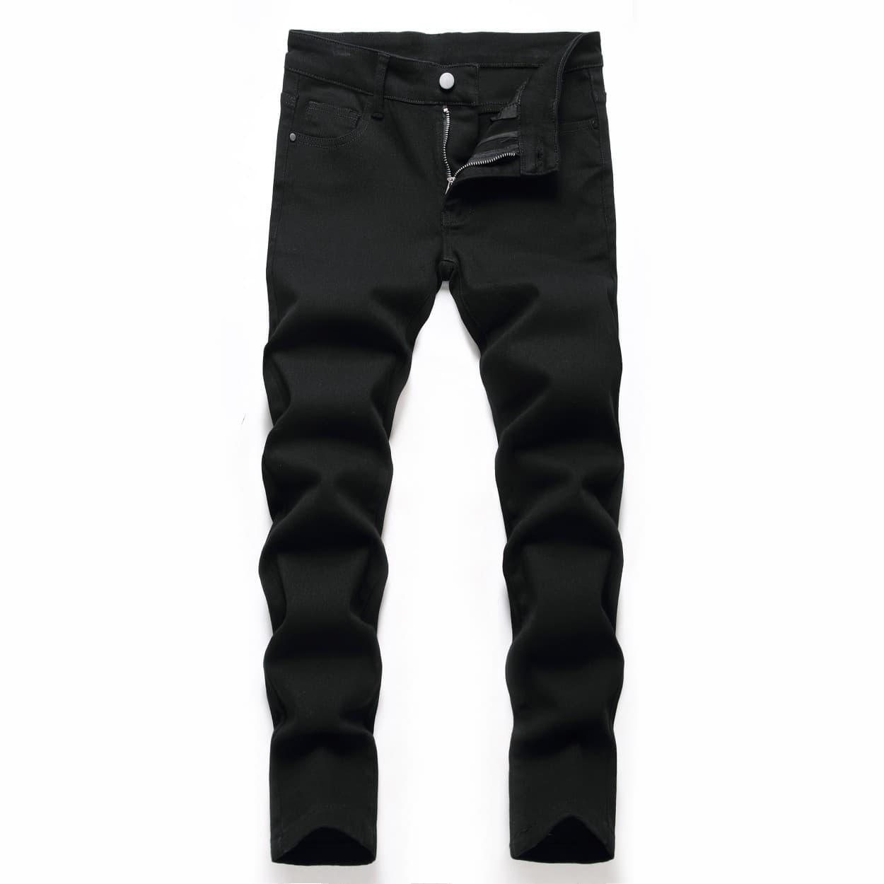 Kid's Clothing Black Stretch Boys' Straight Jeans
