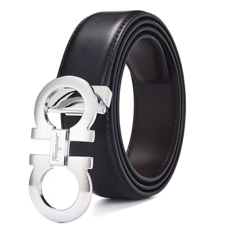 Ceinture en cuir à boucle lisse pour homme, style business, haut de gamme, tendance, élégante et durable