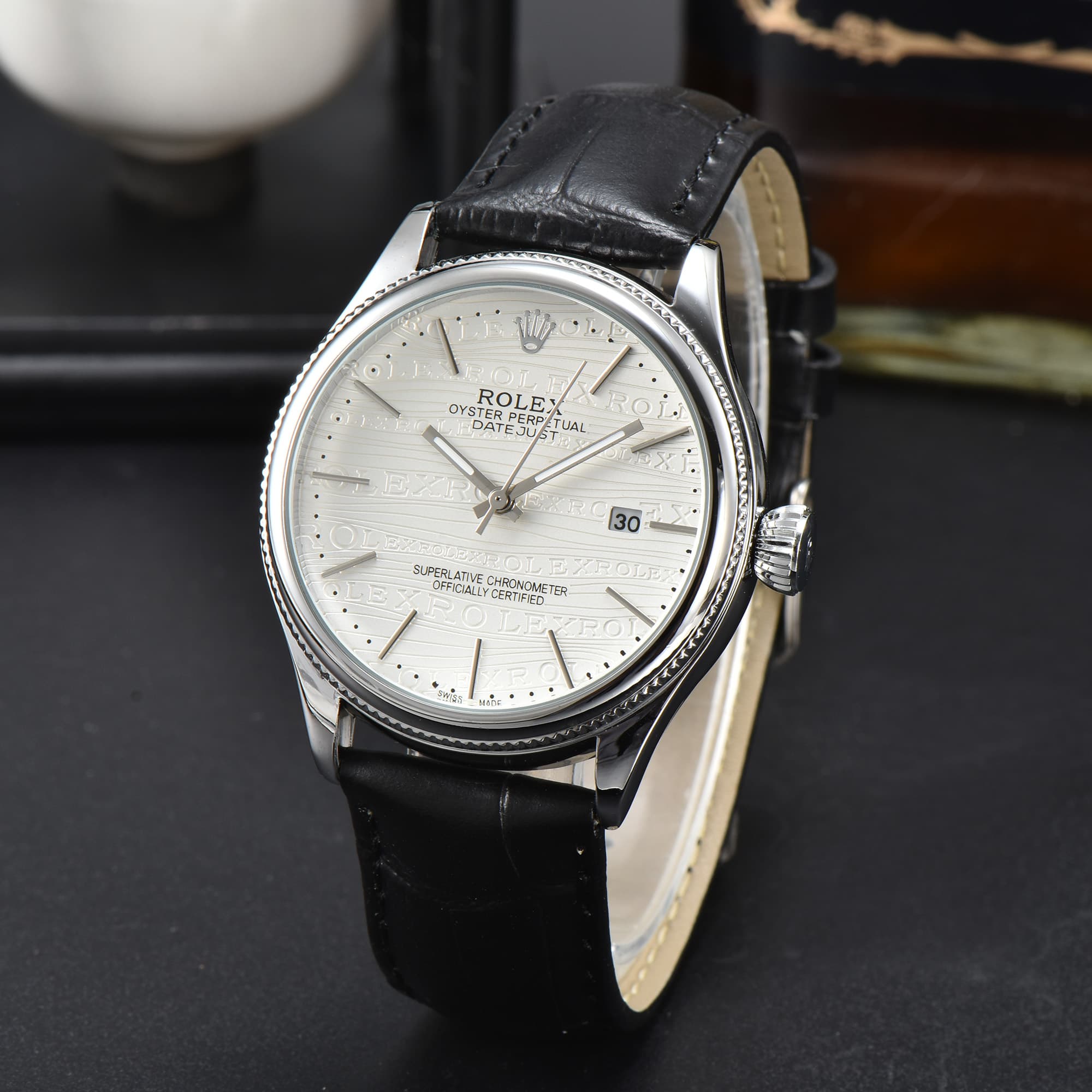 Marques haut de gamme véritable style britannique vintage mode affaires montres bracelet en cuir montre-bracelet