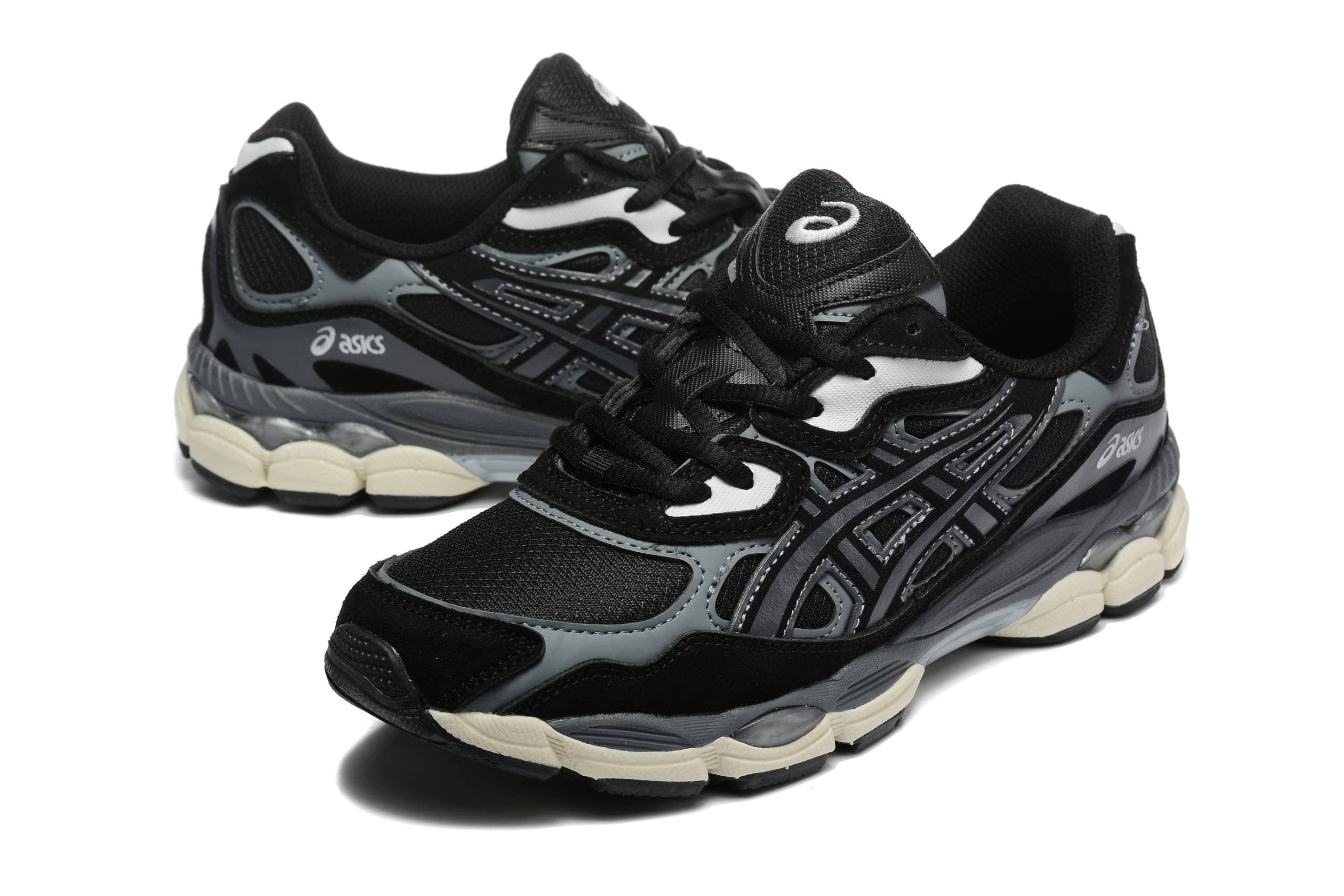 Chaussures de soutien de la voûte plantaire pour femmes, style rétro, amortissantes, bleu marine et beige, antidérapantes.