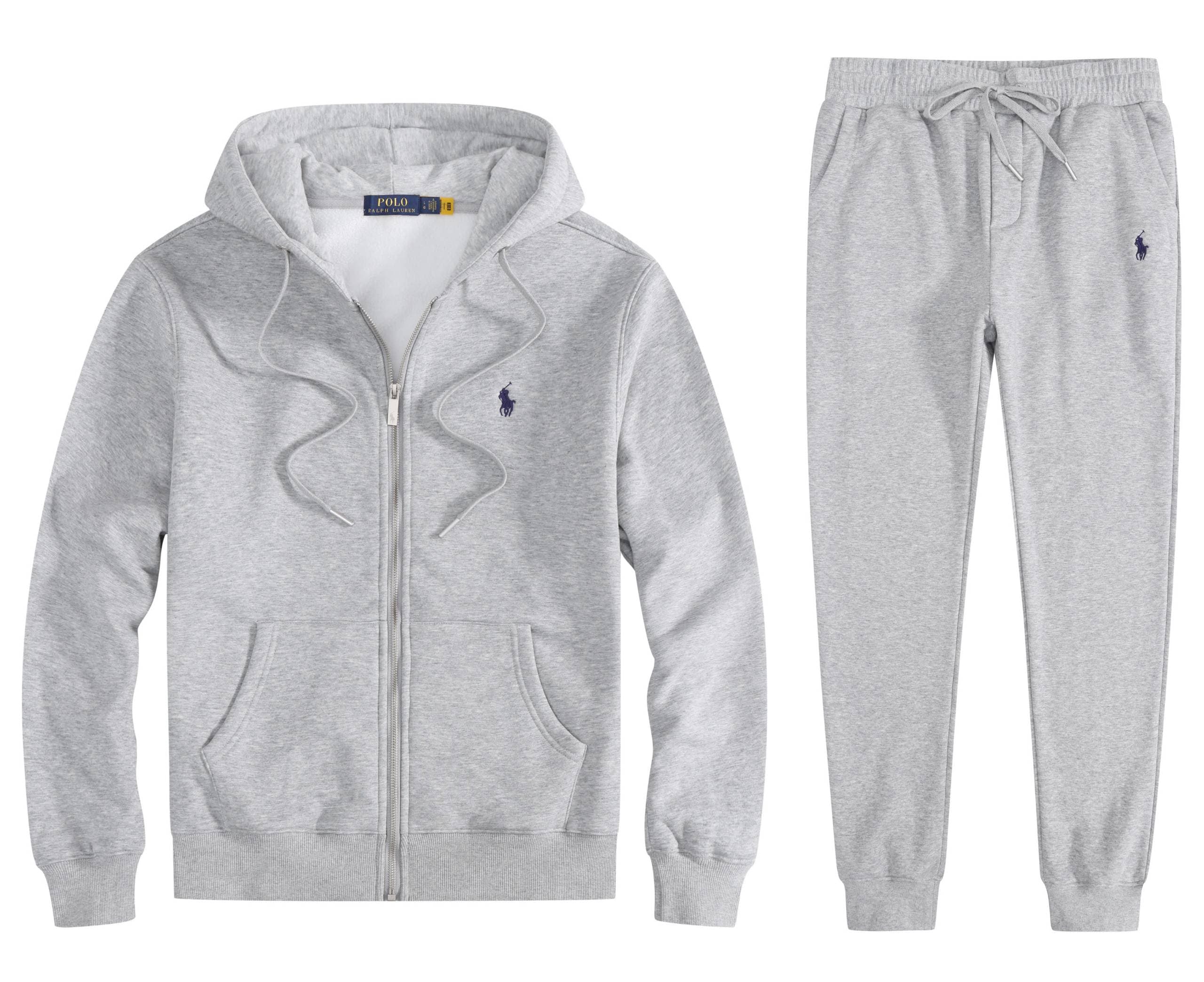 Ensemble sweat à capuche brodé Lauren, sweat à capuche noir zippé avec capuche ajustable et pantalon de jogging, emblème poney rouge, vêtements