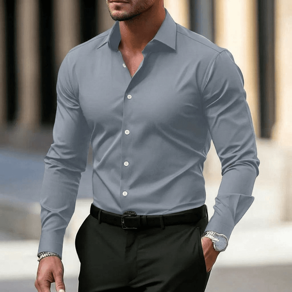 Chemise blanche à manches longues pour homme, vêtement de travail, coupe slim, grande taille, style professionnel, printemps et automne