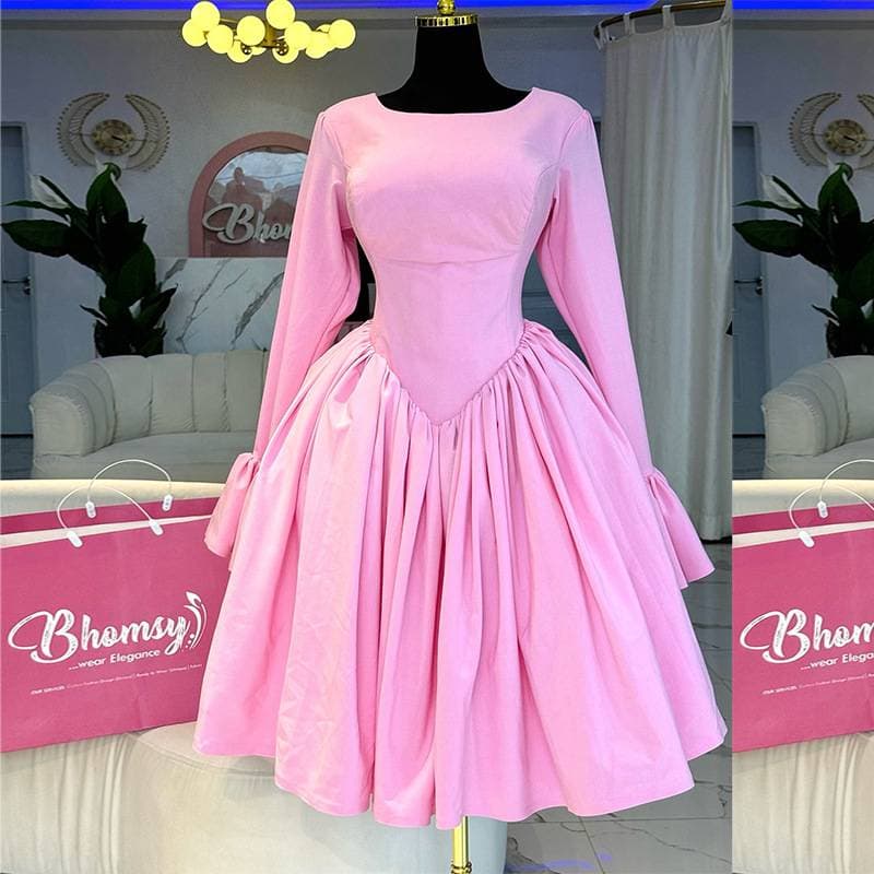 Women's Clothing Summer New Style Elegant Pleated Design Slim Red Dress Clothing Short Dress