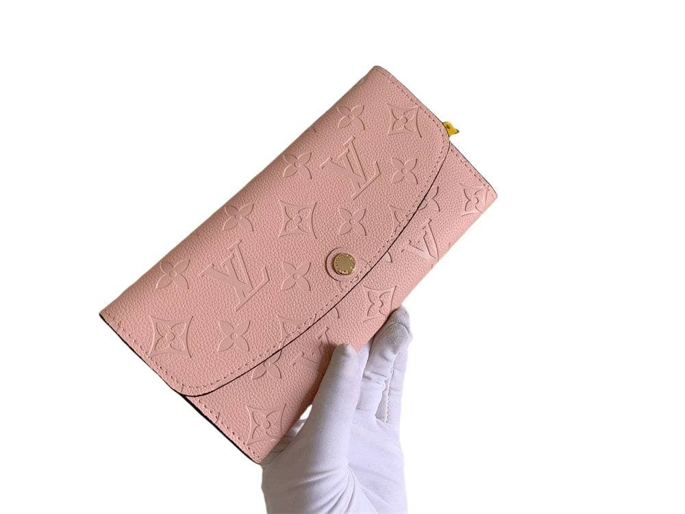 Emily Alphabet en relief fermeture à pression en cuir gaufré portefeuille long portefeuille pochette tempérament