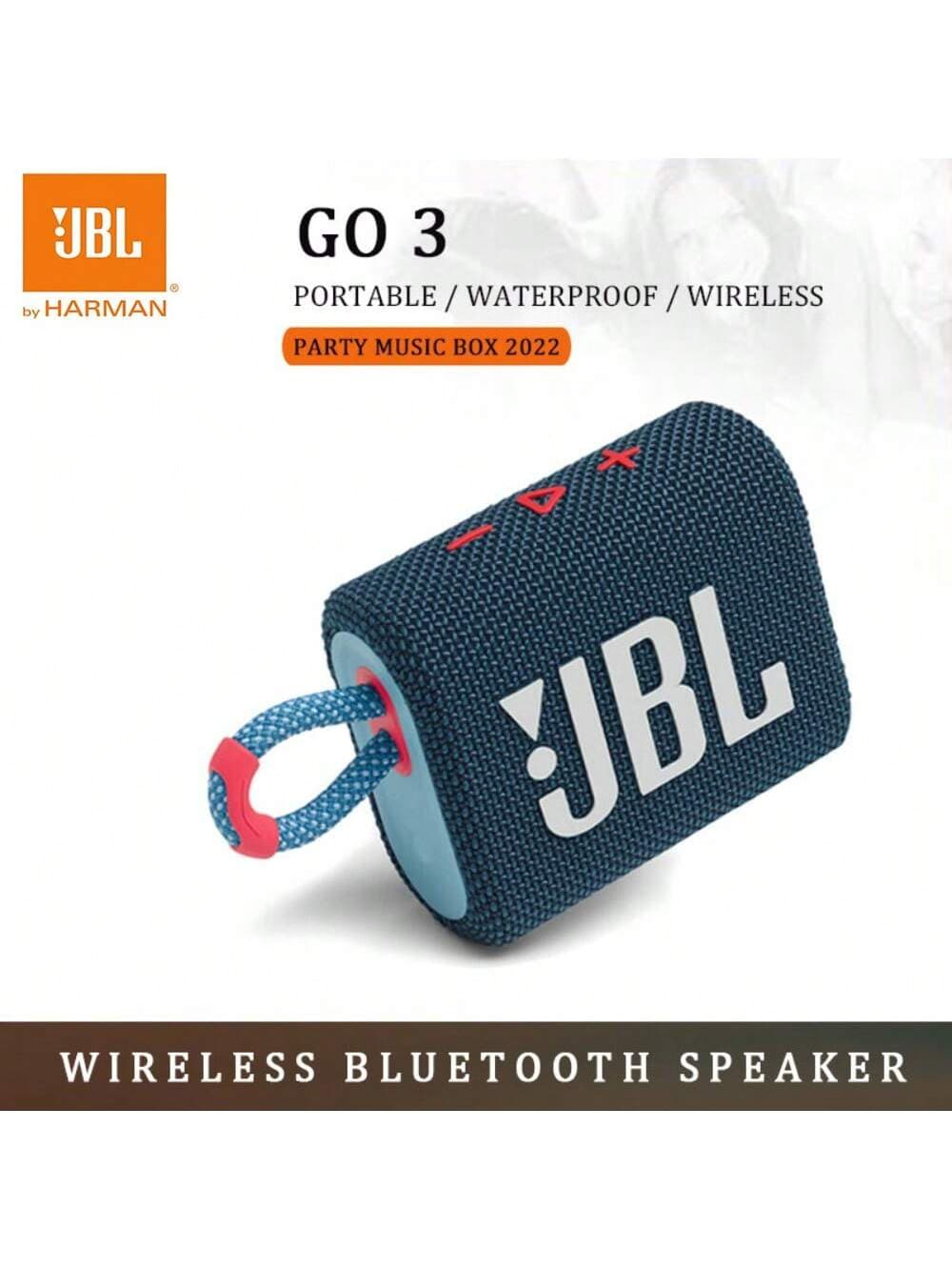 Enceinte Bluetooth JBL Go 3 : basses puissantes, caisson de basses, son stéréo, idéale pour une utilisation en extérieur. Mini enceinte sans fil