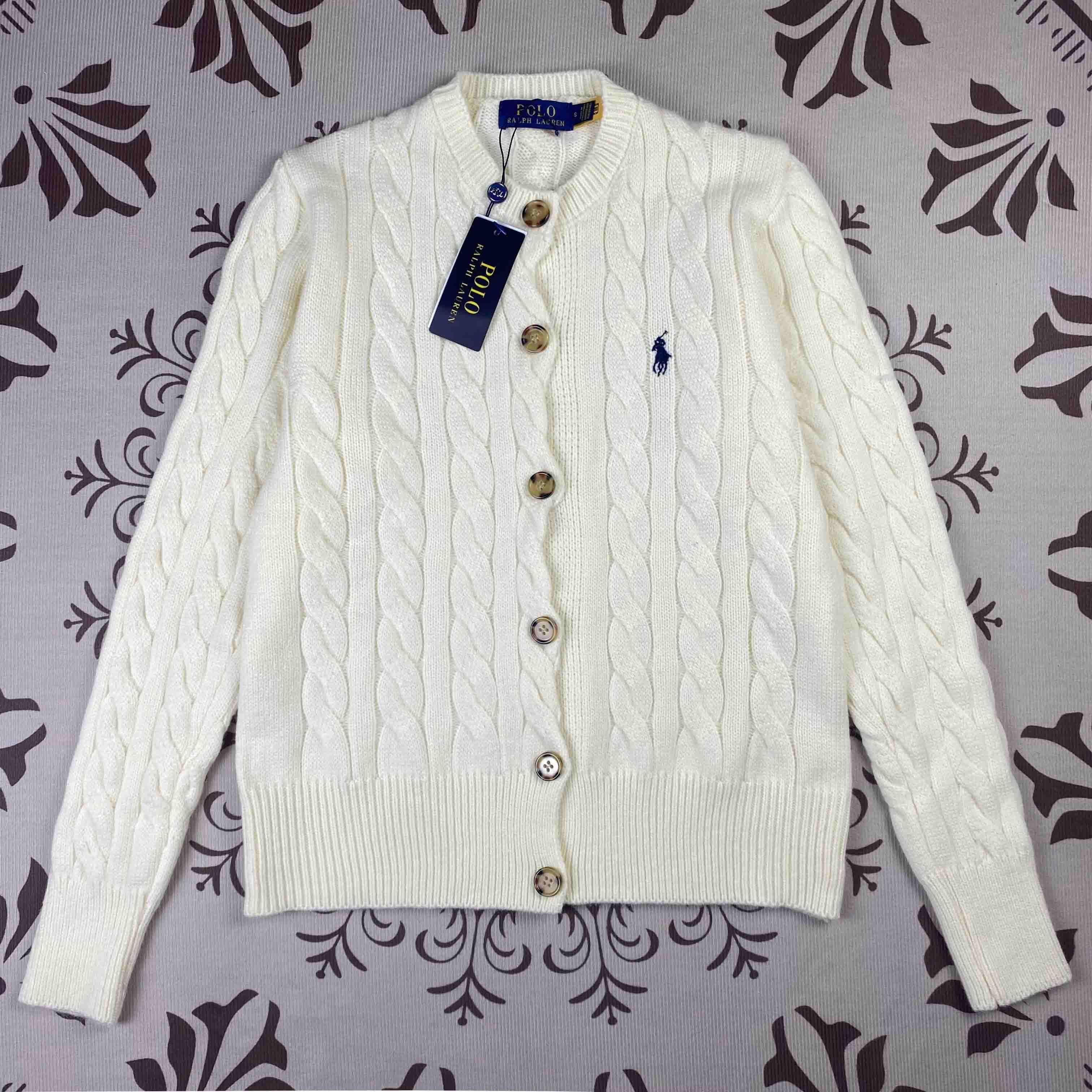 Gilet Paul RL Raff à logo poney, manches longues, col rond, coupe ample, pull brodé, idéal pour l'automne et l'hiver