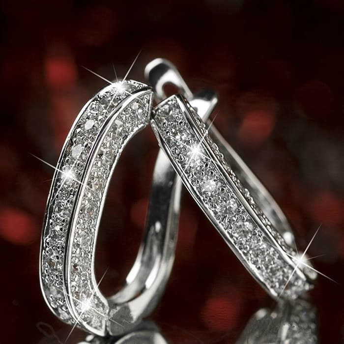 Shiny Full Crystal Gems Big Dangle Earrings For Women Fashion Luxury Rhinestone Geometric Oval Statement Earrings Jewelry