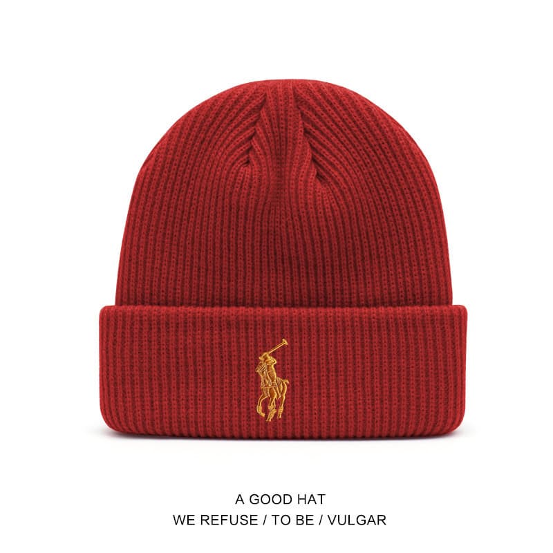 Bonnets en maille Polo pour hommes et femmes, bonnets d'automne et d'hiver, chapeaux chauds et protecteurs contre le froid, chapeaux simples et élé