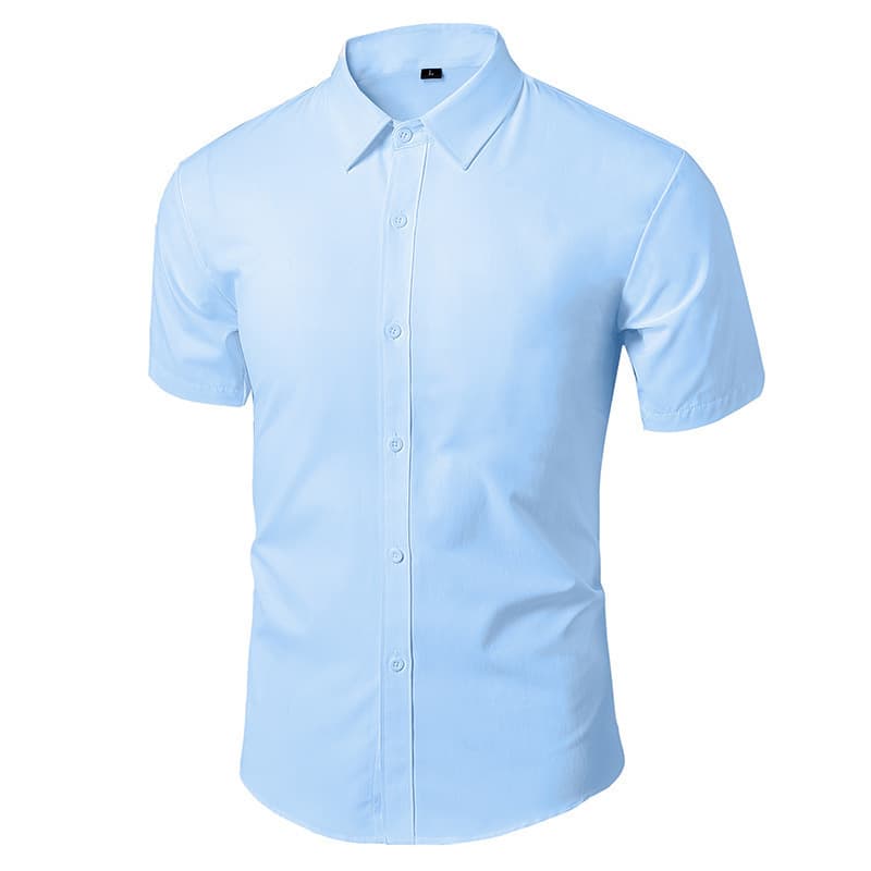 Chemise blanche à manches longues pour homme, sans repassage, coupe formelle, professionnelle, pour le travail, décontractée, blanche