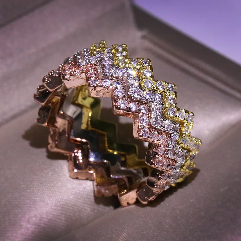 Bestselling Jewelry High-end Lightning Zircon Ultra Sparkling Diamond Ring Accessories