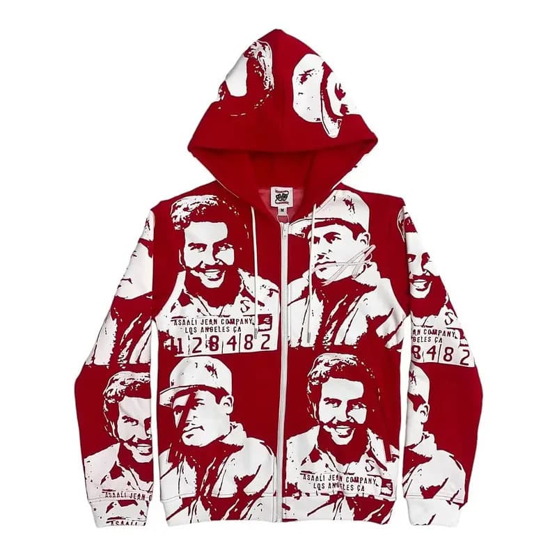 Men's Clothing Retro Long Sleeve Loose Pattern Hoodie Harajuku Hip Hop Sports Large Size Casual Zipper Sweater High Weight