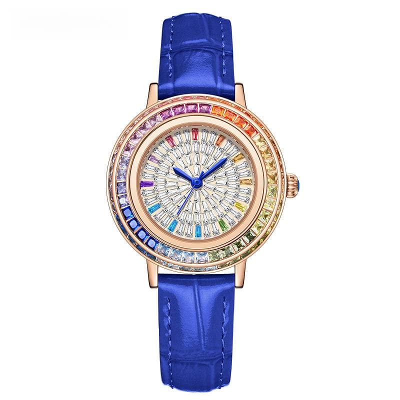 Ladies high-end crystal jewelry with diamond inlaid quartz watch, light luxury dress jewelry watch