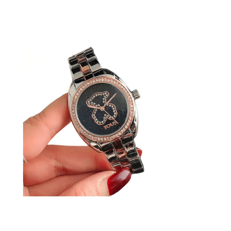 Montre de luxe à Quartz pour femmes, diamants étoilés, disque classique, ours myrte, amoureux des affaires, bracelet en acier, alliage