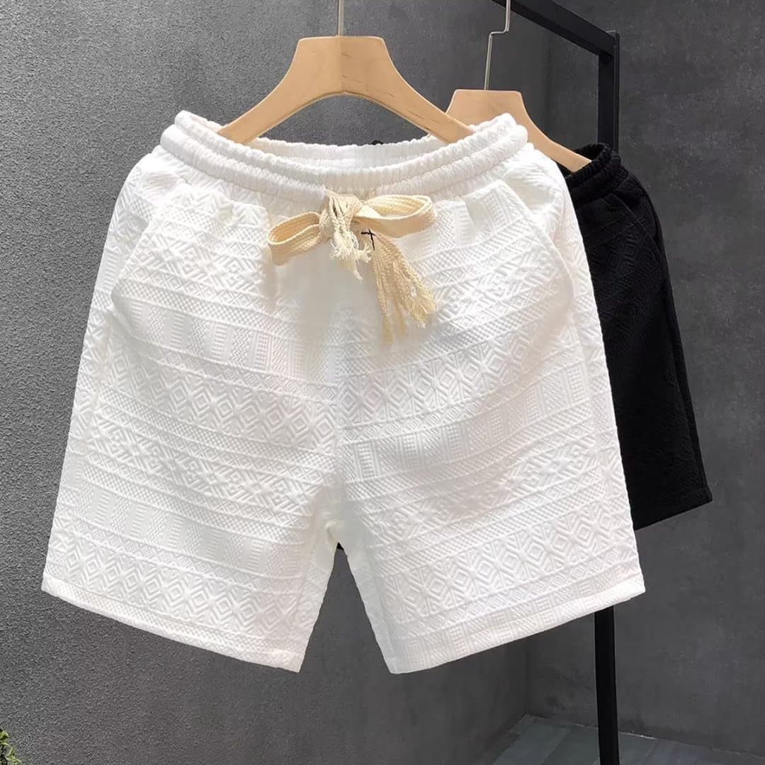Men's Clothing High Grade White Pattern Casual Shorts Fashionable Outerwear Beach Sports Shorts
