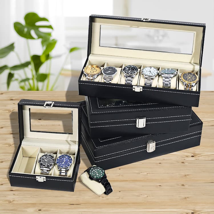Leather Watch Box 2 3 6 10 12 20 24 Watch Jewelry Storage Box