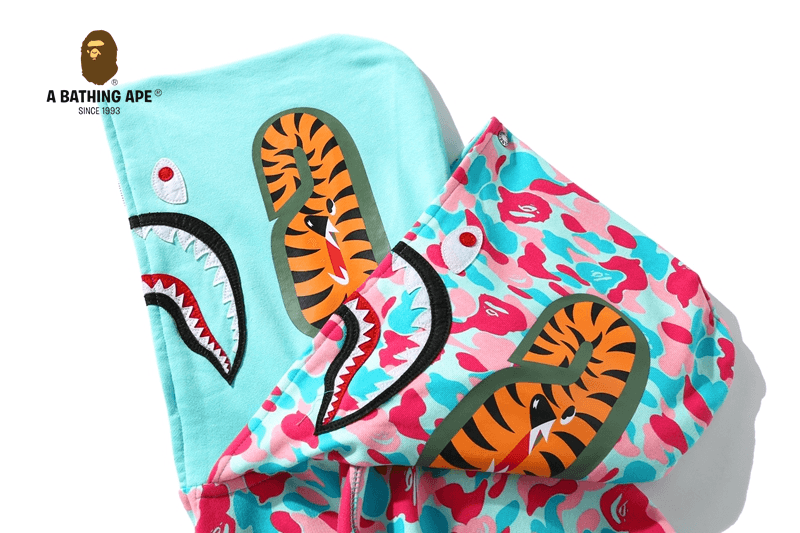 A BATHING APE ABC CAMO High Quality Pure Cotton Version Colorful Double Hat SHARK FULL ZIP HOODIE MENS AND WOMEN