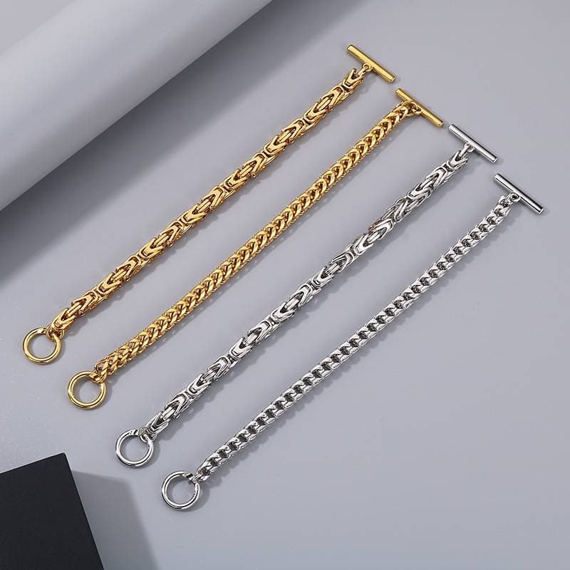 Men’s Jewelry Set Fashion Charm Bracelets Trendy Keel Chain OT Buckle Emperor Chain Personality Hand Jewelry