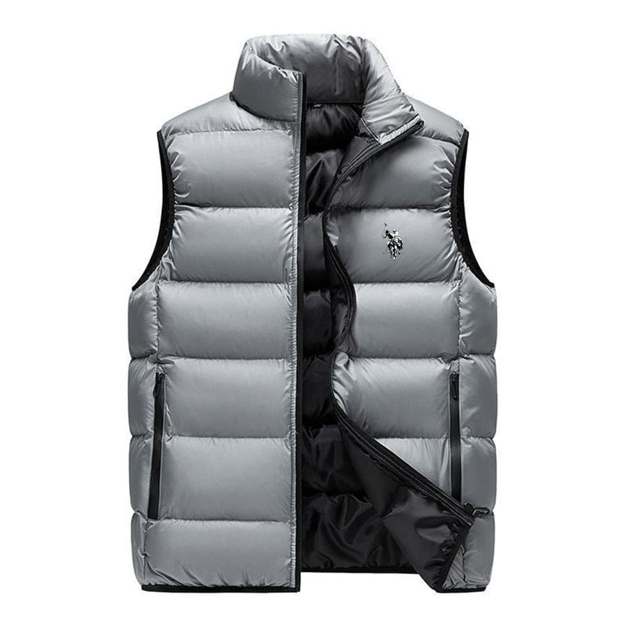 Gilet matelassé imprimé pour homme, veste d'hiver épaisse sans manches, coupe-vent et décontractée