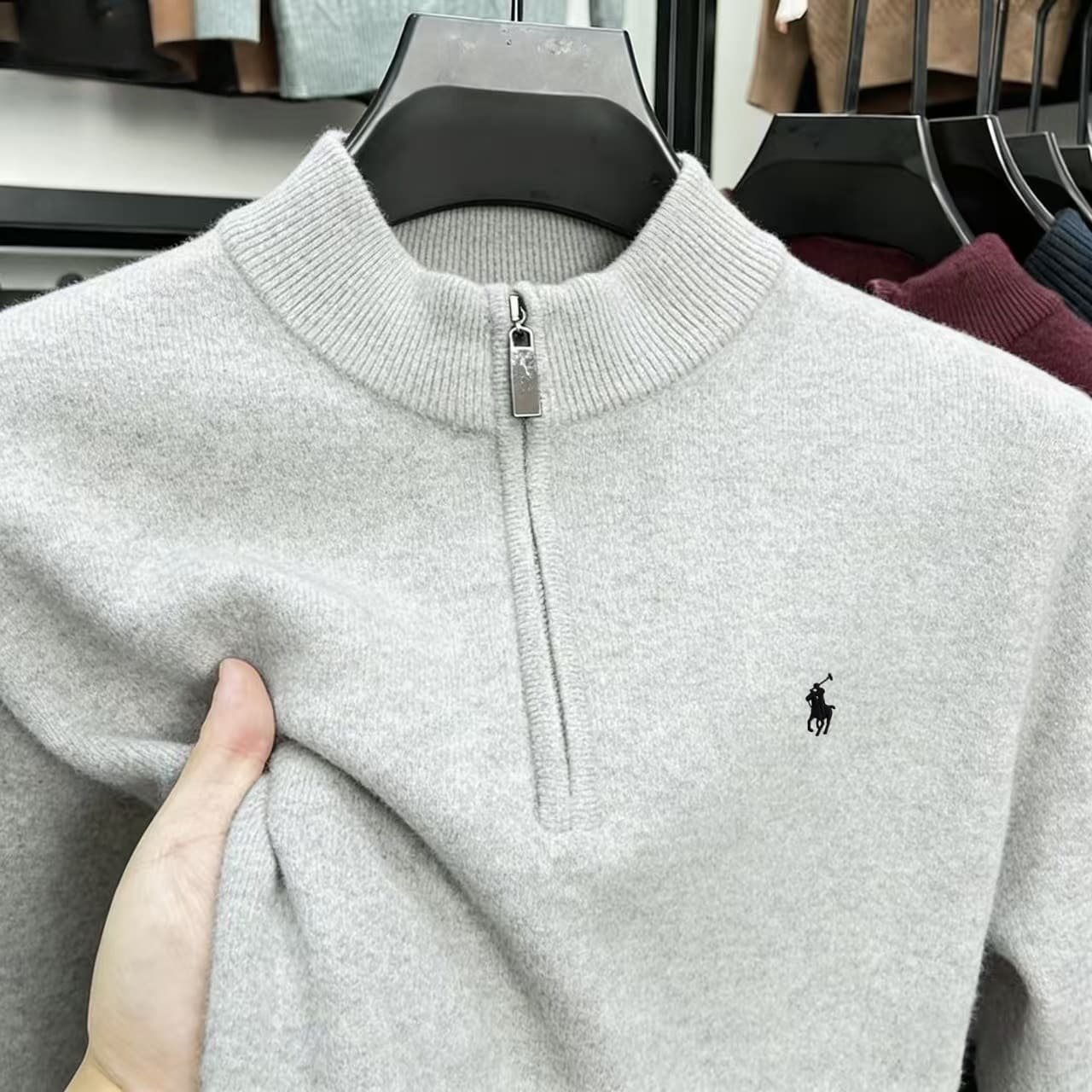 Pull mi-montant décontracté et tendance pour homme Lav-Xiaoma, collection automne-hiver, veste chemise chaude en maille zippée, taille 8
