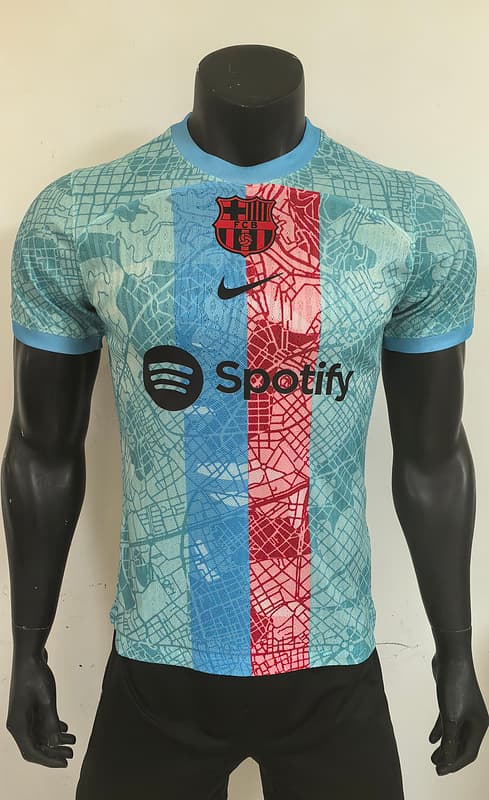25-26 Player Version: New SBarcelona Blue And Red Stripe Football Jersey S-XXL