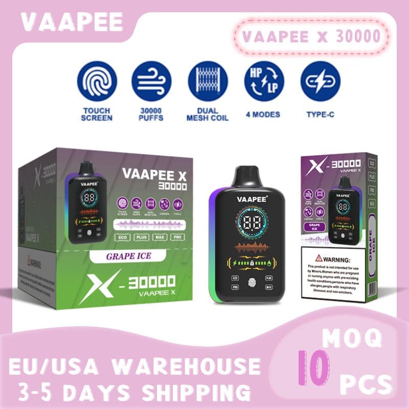 Pod jetable Vaapee X 30 000, 30 000 bouffées, saveurs de fruits, 2025