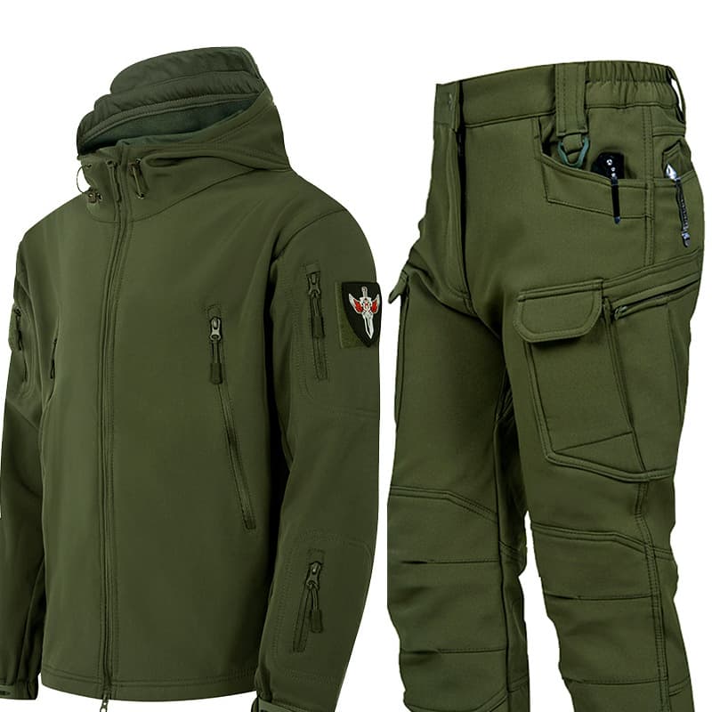 Fleece-Lined Shark Skin Softshell Jacket – Water-Resistant Tactical Outerwear Camo & Multi-Pattern Options | Men’s Winter Hunting & Hiking Gear