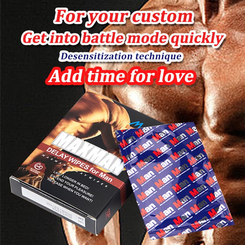 MAXMAN Men's Delay Wet Wipes 10-piece Set, Intimate Partner Time Extender