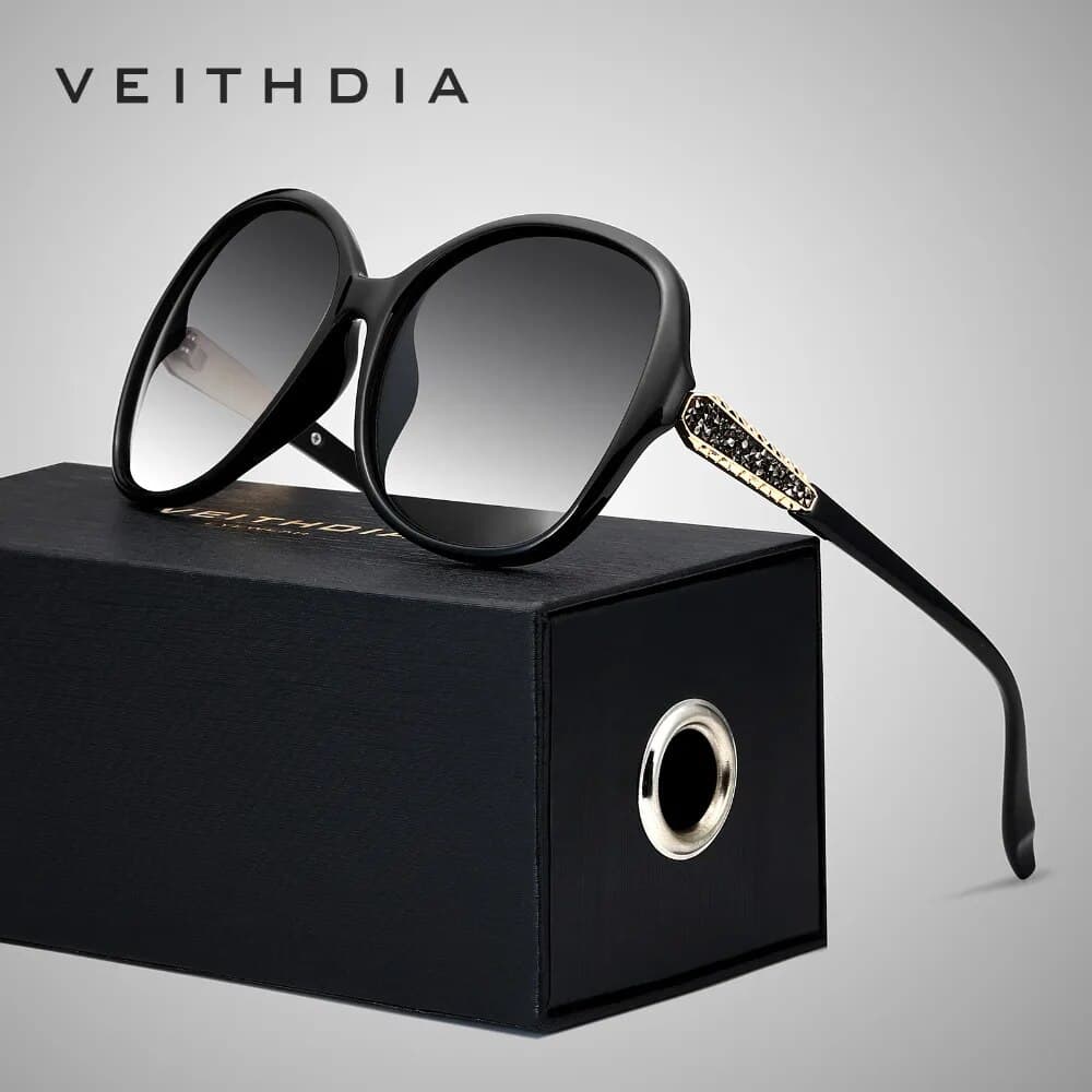 VEITHDIA Retro Fashion Sun Glasses Polarized UV400 Ladies Vintage Designer Women Sunglasses Eyewear For Female V3025