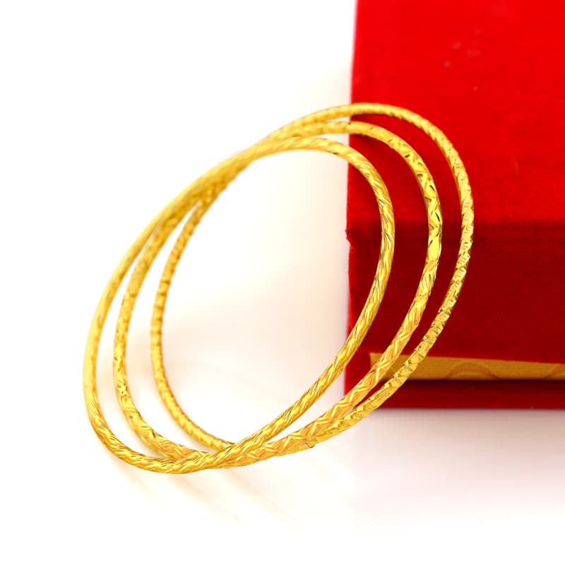 Gold-Plated Women's Thin Circle Solid Lives Three Worlds Gold Plated Starry Sky Coil Bohemian Bracelet