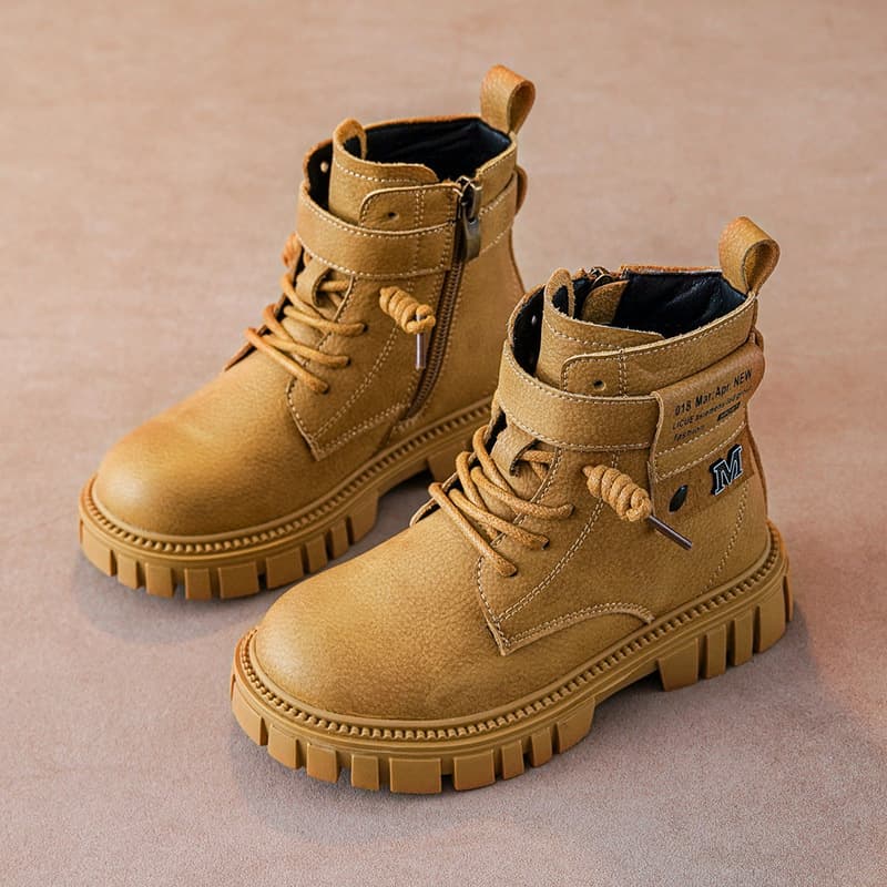Boys Martin Boots Fashion Casual Children's Single Boots Autumn Winter English Wind Big Boy Little Boy Cotton Boots