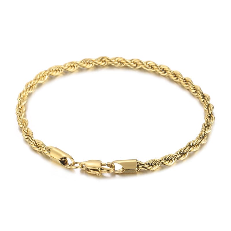 Bracelets pour hommes en acier titane, bijoux tendance, simples, avec boucle torsadée, 4/6/8 mm