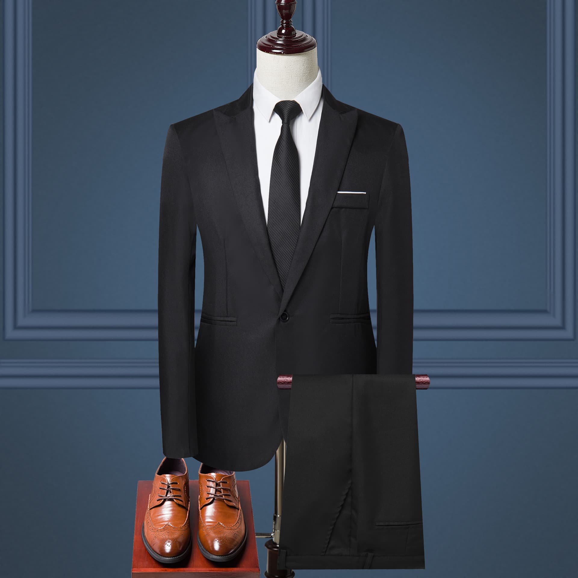 CT Men's Two-Piece Suit Set For Work, Wedding, Banquet, Prom, Formal Wear
