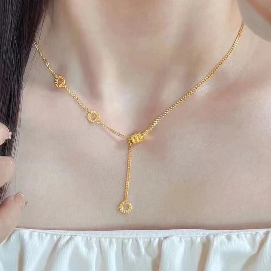 New Arrival All-Match Small Waist Necklace Women's Light Luxury Niche Design Sense Fashion Brass Gold Plated Set Chain for a Long time