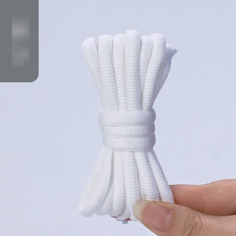 Circular Shoelaces Set - Black & White Sports Shoelaces For Basketball & Casual Shoes Flat Laces Rope Length For Work Shoes